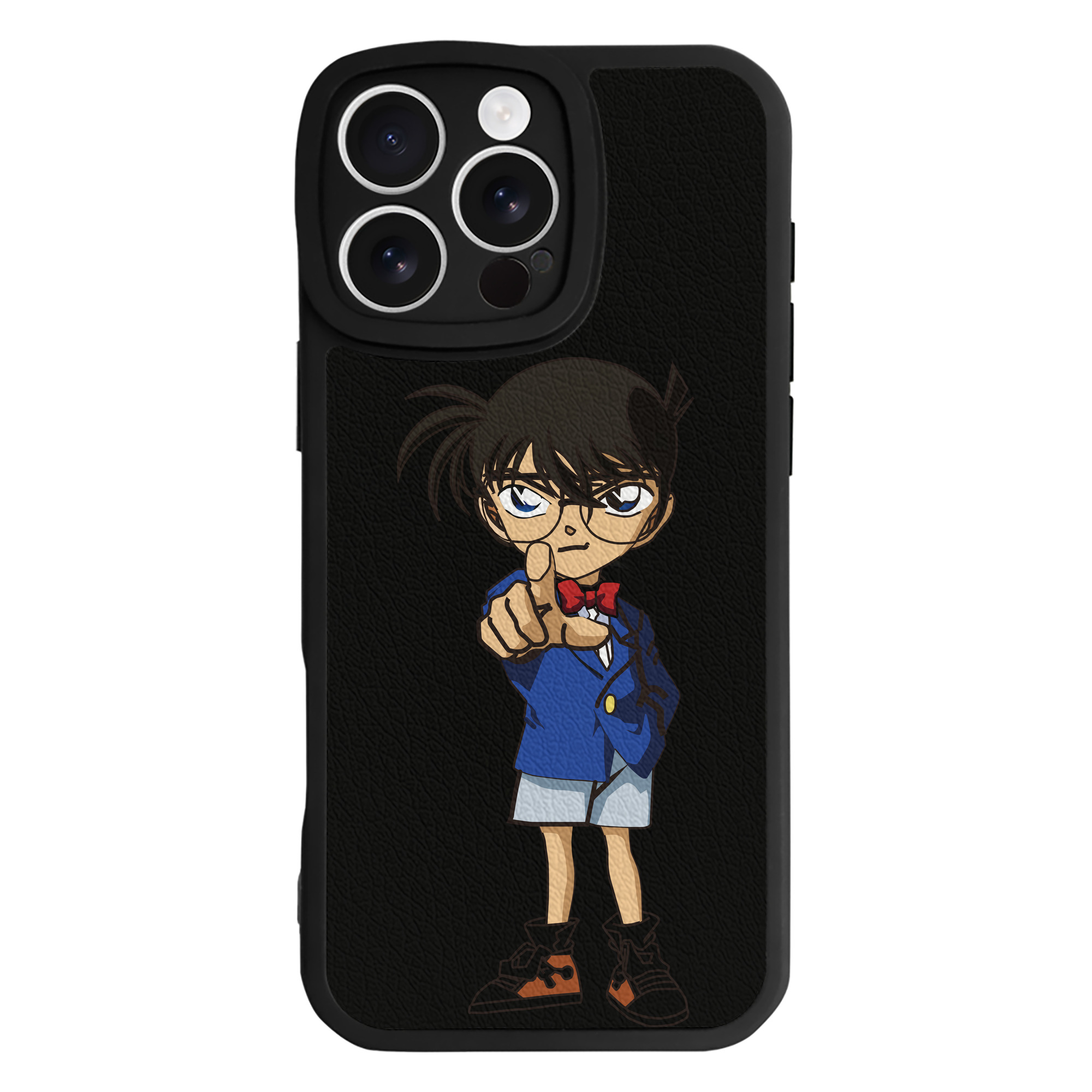 （画像用） 名探偵コナン 江戸川 コナン Detective Conan Conan Edogawa 【iPhone 16シリーズ対応】シリコンスマホケース（レザー調） 材質：シリコン